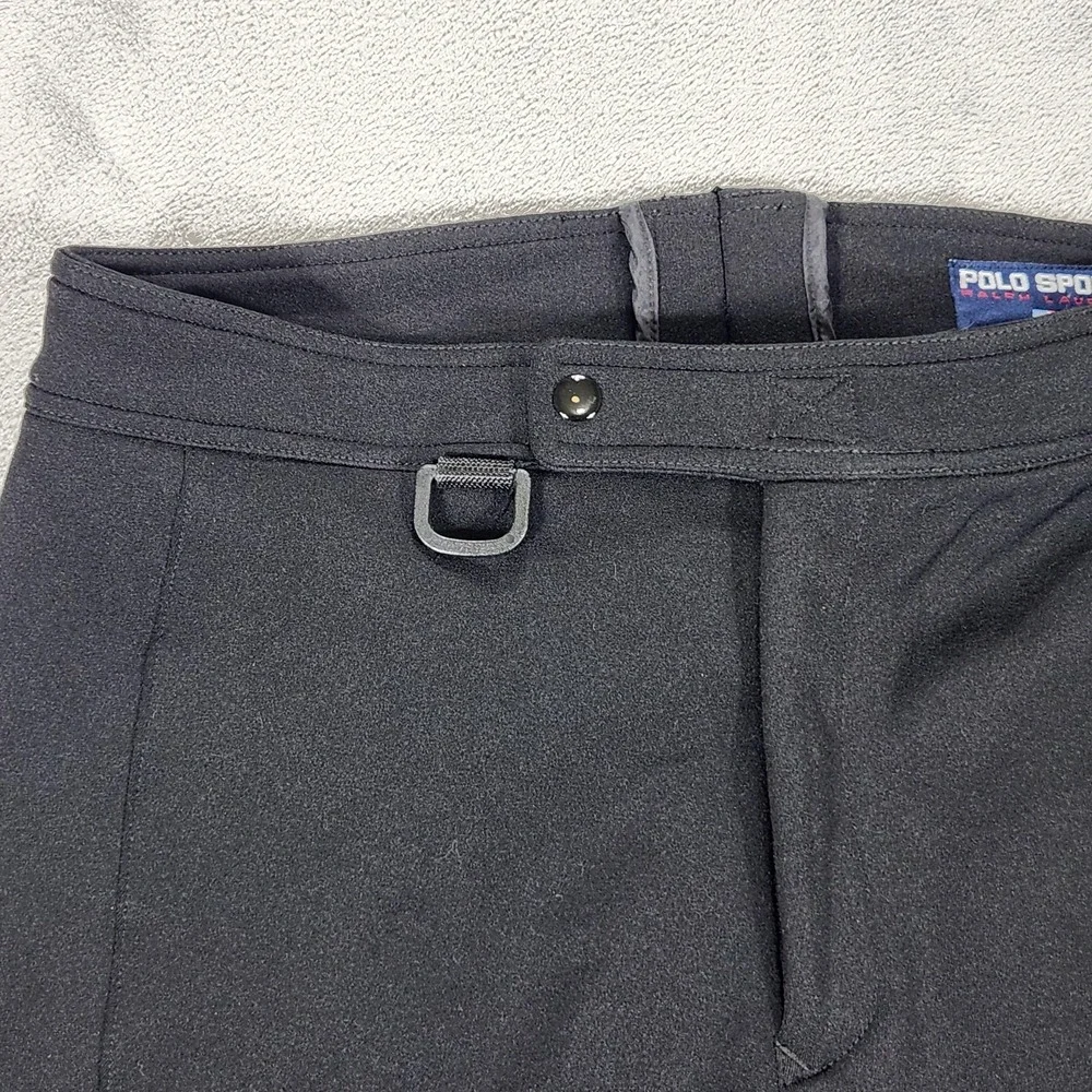 Vintage Polo Sport Ralph Lauren Snow Pants Mens 33x30 Black Stirrup Ski Zip Cuff